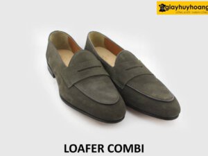 [Outlet size 42] Giày lười da lộn màu xám Loafer COMBI 005