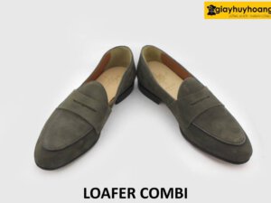 [Outlet size 42] Giày lười da lộn màu xám Loafer COMBI 004
