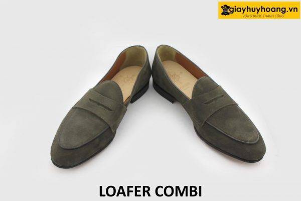 [Outlet size 42] Giày lười da lộn màu xám Loafer COMBI 004