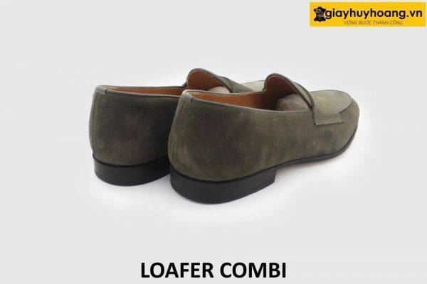 [Outlet size 42] Giày lười da lộn màu xám Loafer COMBI 003