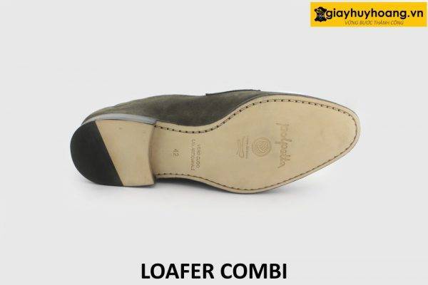 [Outlet size 42] Giày lười da lộn màu xám Loafer COMBI 002