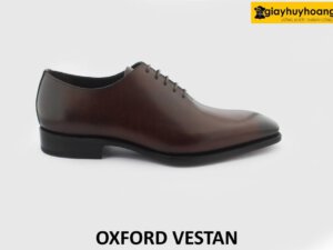 [Outlet size 44] Giày tây nam đế da màu nâu đỏ Oxford VESTAN 001