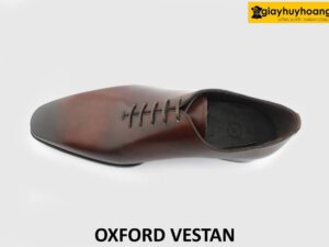 [Outlet size 44] Giày tây nam đế da màu nâu đỏ Oxford VESTAN 006