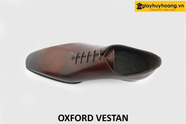 [Outlet size 44] Giày tây nam đế da màu nâu đỏ Oxford VESTAN 006