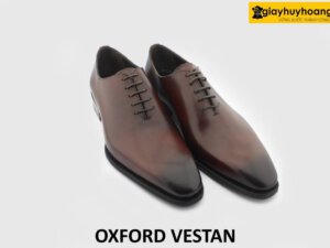 [Outlet size 44] Giày tây nam đế da màu nâu đỏ Oxford VESTAN 005
