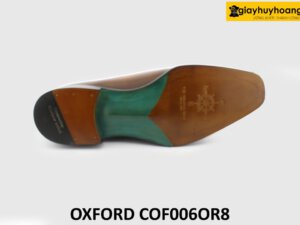 [Outlet size 42] Giày tây buộc dây nam 1 miếng da trơn Oxford OR8 007