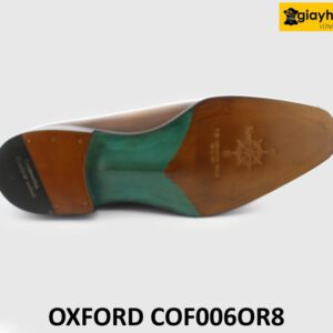 [Outlet size 42] Giày tây buộc dây nam 1 miếng da trơn Oxford OR8 007