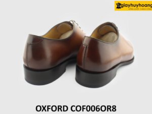 [Outlet size 42] Giày tây buộc dây nam 1 miếng da trơn Oxford OR8 005