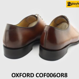 [Outlet size 42] Giày tây buộc dây nam 1 miếng da trơn Oxford OR8 005