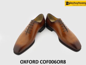 [Outlet size 42] Giày tây buộc dây nam 1 miếng da trơn Oxford OR8 004