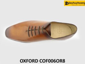 [Outlet size 42] Giày tây buộc dây nam 1 miếng da trơn Oxford OR8 003