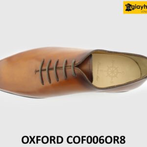 [Outlet size 42] Giày tây buộc dây nam 1 miếng da trơn Oxford OR8 003