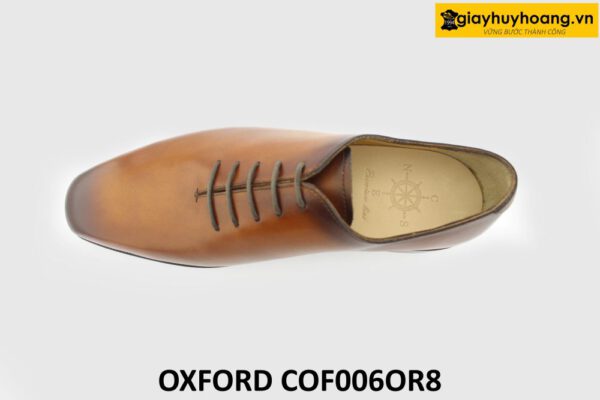 [Outlet size 42] Giày tây buộc dây nam 1 miếng da trơn Oxford OR8 003