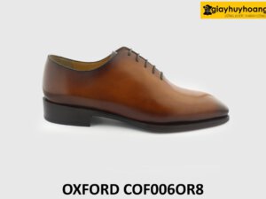 [Outlet size 42] Giày tây buộc dây nam 1 miếng da trơn Oxford OR8 001