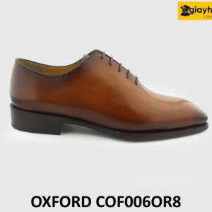 [Outlet size 42] Giày tây buộc dây nam 1 miếng da trơn Oxford OR8 001