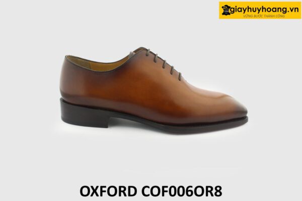 [Outlet size 42] Giày tây buộc dây nam 1 miếng da trơn Oxford OR8 001