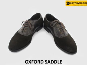 [Outlet size 41.5] Giày tây nam da lộn kiểu dáng Saddle Oxford 004
