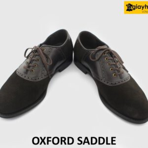 [Outlet size 41.5] Giày tây nam da lộn kiểu dáng Saddle Oxford 004