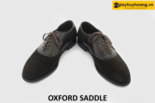 [Outlet size 41.5] Giày tây nam da lộn kiểu dáng Saddle Oxford 004