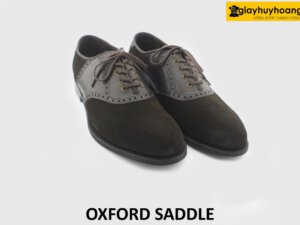 [Outlet size 41.5] Giày tây nam da lộn kiểu dáng Saddle Oxford 003