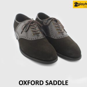 [Outlet size 41.5] Giày tây nam da lộn kiểu dáng Saddle Oxford 003