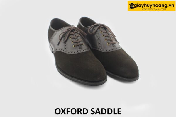 [Outlet size 41.5] Giày tây nam da lộn kiểu dáng Saddle Oxford 003