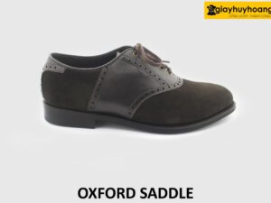 [Outlet size 41.5] Giày tây nam da lộn kiểu dáng Saddle Oxford 001