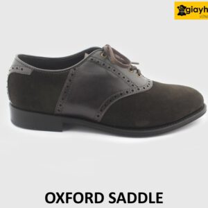 [Outlet size 41.5] Giày tây nam da lộn kiểu dáng Saddle Oxford 001