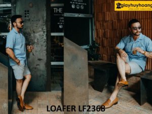 Giày lười nam màu bò đế da bò Penny Loafer LF2368 004
