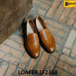 Giày lười nam màu bò đế da bò Penny Loafer LF2368 001