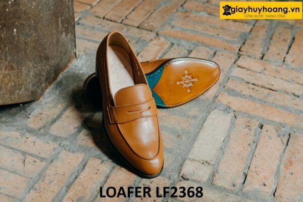 Giày lười nam màu bò đế da bò Penny Loafer LF2368 003