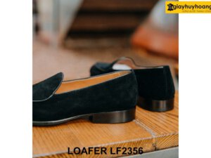 Giày lười nam da lộn màu đen đế mỏng Loafer LF2356 003