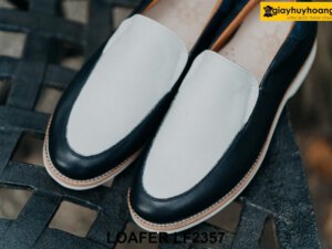 Giày lười da nam đế khâu màu trắng Loafer LF2357 002