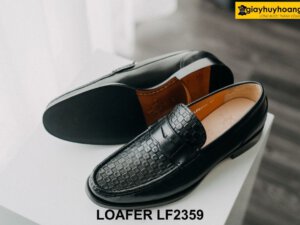 Giày lười da nam nổi bật với da vân Loafer LF2359 004