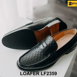 Giày lười da nam nổi bật với da vân Loafer LF2359 004