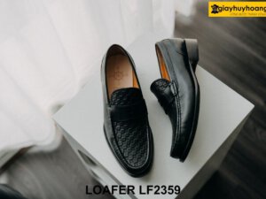 Giày lười da nam nổi bật với da vân Loafer LF2359 003
