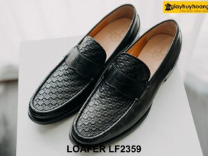 Giày lười da nam nổi bật với da vân Loafer LF2359 001