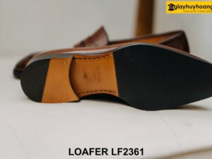 Giày lười da nam nâu phối quần jeans Loafer LF2361 004