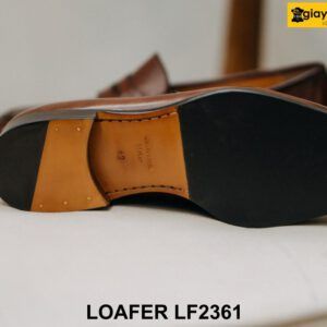 Giày lười da nam nâu phối quần jeans Loafer LF2361 004