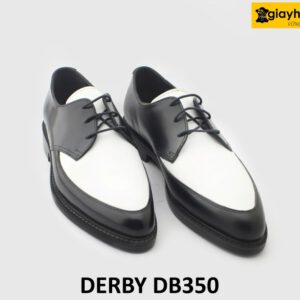 [Outlet size 40] Giày da nam đen trắng mũi nhọn Derby DB350 002