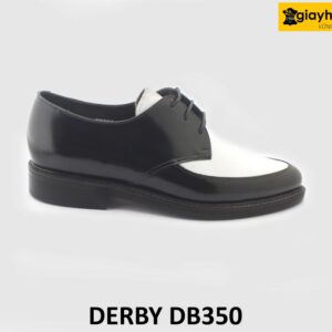 [Outlet size 40] Giày da nam đen trắng mũi nhọn Derby DB350 001