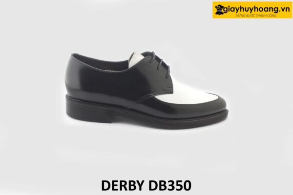 [Outlet size 40] Giày da nam đen trắng mũi nhọn Derby DB350 001