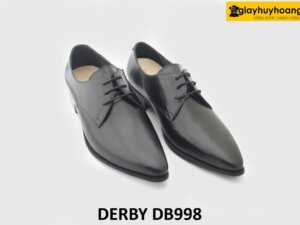 [Outlet size 42] Giày da nam màu đen mũi nhọn Derby DB998 002