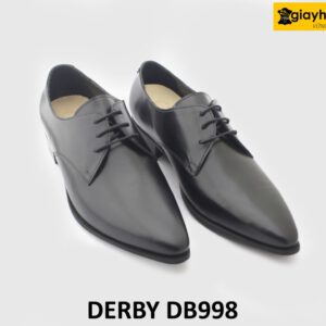 [Outlet size 42] Giày da nam màu đen mũi nhọn Derby DB998 002