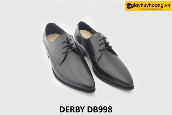 [Outlet size 42] Giày da nam màu đen mũi nhọn Derby DB998 002