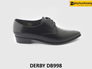[Outlet size 42] Giày da nam màu đen mũi nhọn Derby DB998 001