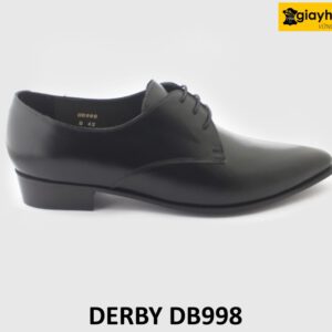 [Outlet size 42] Giày da nam màu đen mũi nhọn Derby DB998 001