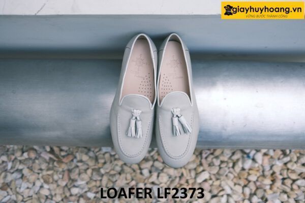 Giày lười nam màu trắng có chuông tassel Loafer LF2373 001