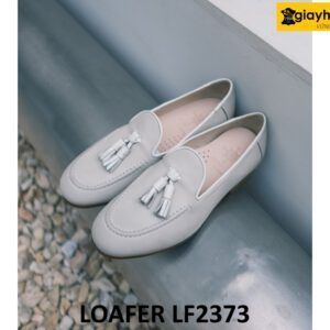 Giày lười nam màu trắng có chuông tassel Loafer LF2373 004