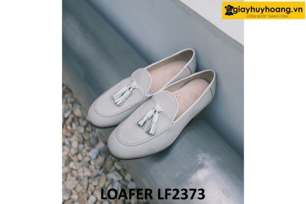 Giày lười nam màu trắng có chuông tassel Loafer LF2373 004